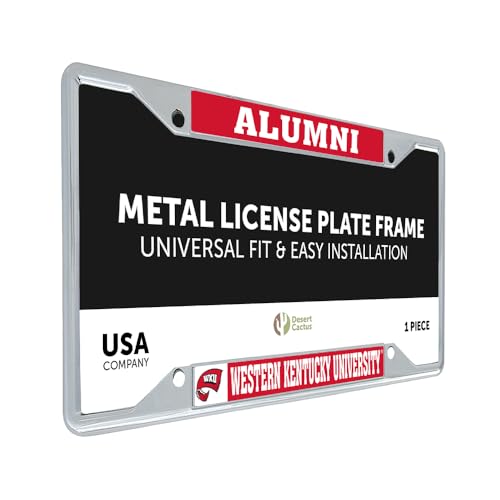 Desert Cactus Western Kentucky University WKU Hilltoppers Toppers Metal License Plate Frame for Front or Back of Car Officially Licensed (Alumni)