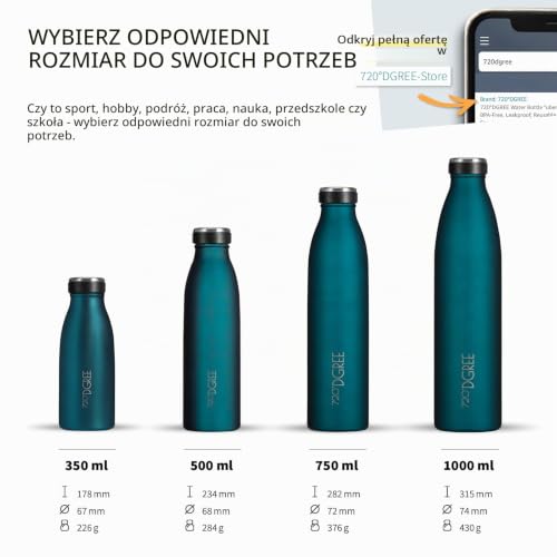 720°DGREE Butelka izolowana 750 ml "MilkyBottle" - 12 godzin gorąca, 24 h