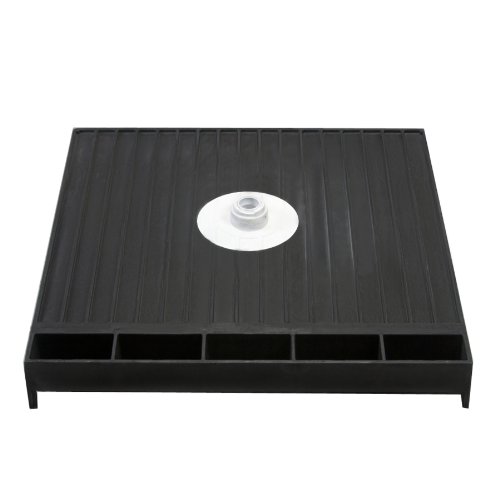 Tile Redi 3636C-Pvc Shower Pan With Center Drain- Single Curb Shower Base, 2" Pvc Drain, And Plate Included, 36" Width X 36" Depth #TOP7