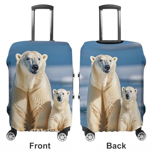 Luggage Covers Anti-Scratch Suitcase Cover 2 Polar Bears Washable Elastic Suitcase Protector Travel Luggage Protector Covers Carry On Luggages Cover XL (30-32 inches)3