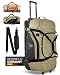 Produktbild Grimm Reisetasche-mit-Rollen | Reise-Trolley Groß XL/XXL 100 L Volumen [integriertes Ordnungssystem] Travelbag | Dufflebag | Rollkoffer für Damen und Herren - Farbe Olivegrün/Schwarz