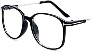 Simple Style Oversized Black Frame Eyeglasses Retro Flat EyeWear for Unisex