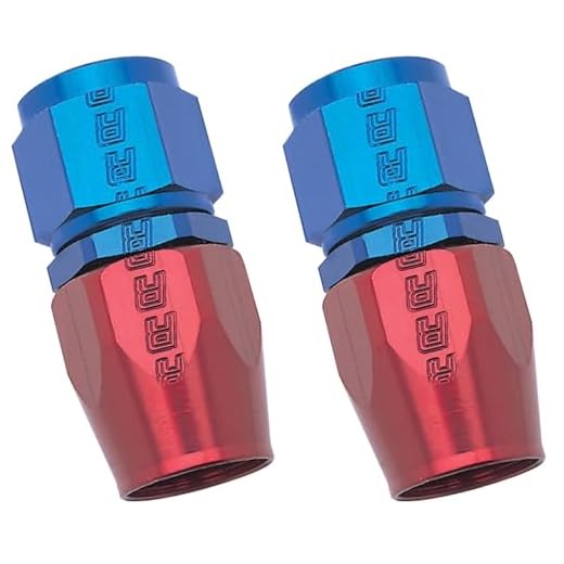 Russell by Edelbrock 610030 Red/Blue Anodized Aluminum-8AN Straight Hose End, Blue, Red (Pack of 2)