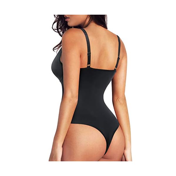 Nebility-Women-Waist-Trainer-Shapewear-Slim-Body-Shaper-Sexy-Deep-V-Neck-Thong-Bodysuit-Tummy-Control-Jumpsuit-Tops Nebility Women Waist Trainer Shapewear Slim Body Shaper Deep V Neck Thong Bodysuit Tummy Control Jumpsuit Tops (L, Black)