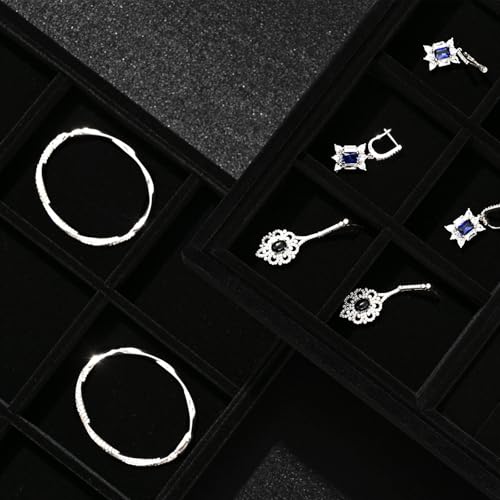 Oirlv 10-Slot Black Velvet Jewelry Tray, Stackable Necklace & Bracelet Organizer, Premium Display Tray for Dresser, Drawer & Retail Showcase by Oirlv - Image 7