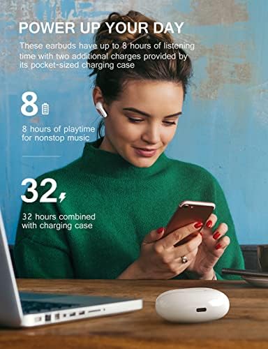 Wireless Earbuds, Bluetooth 5.1 Headphones 35H Playtime Type-C Charging, Touch Control, in Ear In Ear Headphones with Clear Voice Capture Technology, IPX7 Waterproof for Sport/Working/Travel