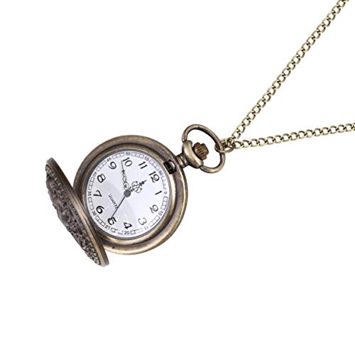 Holibanna 1 Pc Montre de Poche pour Femme Horloge à Bascule rétro boîtiers de Montre pour Hommes s rétro de Poche Classique Creux Collier Petite boîte décorer à clapet