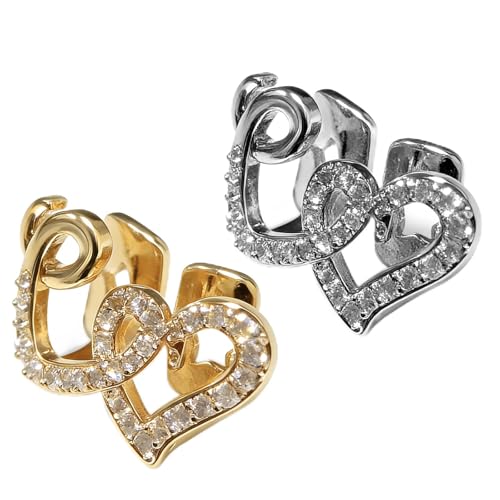 2 Pieces Heart Grillz Set Gold & Silver