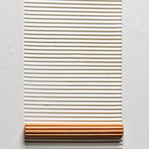 MKM Pottery Tools Wood Twig Rollers for Clay (TW-41 Horizontal Lines)