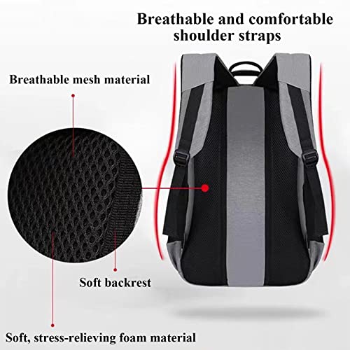 Qiccijoo Laptop Backpack for Men & Women Business Travel Backpack with Usb Charging Port College School Computer Fits 15.6 Inch Laptop Notebook(Grey)