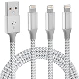 iPhone Charger 3pack 10FT Apple MFi Certified Long Lightning Cable Fast Charging Nylon Braided USB Charging Cable High Speed Transfer Cord for iPhone 14 13/12/11 Pro Max/XS MAX/XR/XS/X/8/7/Plus/6S