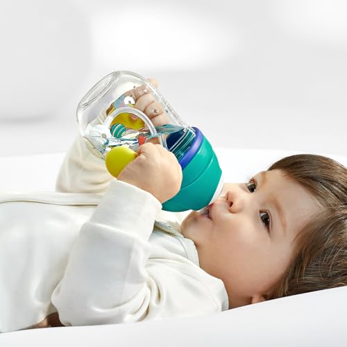 bc babycare Fun & Durable Baby Sippy Cup, 240ml/8oz, Soft Silicone, Unbreakable, Easy-Grip Handles, Leak-Proof, Gravity Ball Straw for Easy Drinking,Sippy Cups for Toddlers 1-3, Green