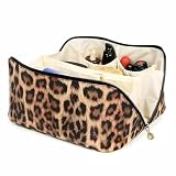 ESTILO ATREVIDO Y MODERNO: Con un vibrante y fashion estampado de leopardo, este neceser añade un toque de audacia y estilo a tu rutina de belleza o a tus viajes. Es el accesorio perfecto para mujeres que quieren lucir su personalidad.