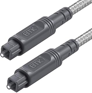 Optical Audio Cable, EMK Cotton Braided Audio Cable Durable Fiber Optic Cable for Home Theater, Sound bar, TV, PS4, Xbox & More (5M)