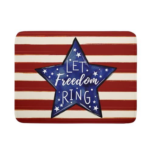 Patriotic Watercolor Stars Stripes Dish Drying Pad 18 x 24 Inch With Absorbent Reversible Microfiber 4th of July Memorial Day Drying Mats Dish Drainer Mat Fast Dry For Kitchen Dining Room
