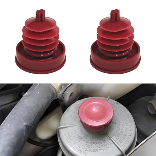QKYS 2PCS Hydraulic Power Steering Pump Cap, Reservoir Cap Plug Cover Replacement OEM#53697-SB3-952, Red Power Steering Reservoir Caps Compatible with Honda Accord Odyssey