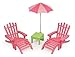 Badger Basket 6 Piece Patio Furniture Play Set for 18 Inch (fits American Girl Dolls) Chair, Pink/Green