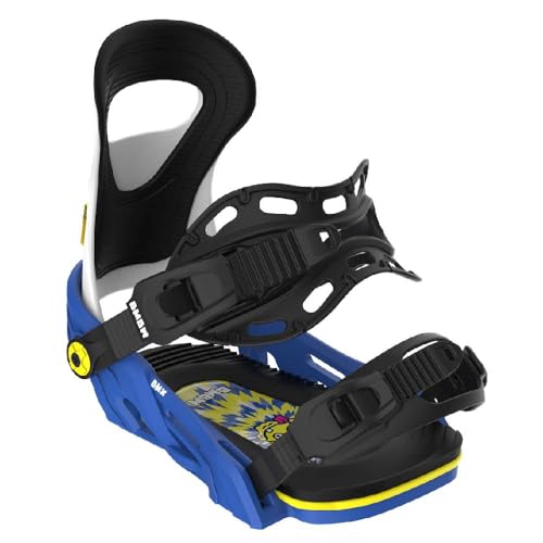 Bent Metal BMX Youth Snowboard Bindings, XS: US M 4-7 / US W 5-8, Blue/White
