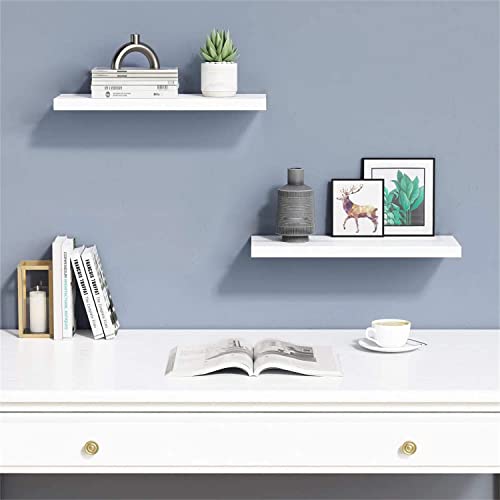 Bhfow White Floating Shelves For Wall,Invisible Wall Mounted Shelf Set Of 2,White Shelves For Bathroom,Bedroom,Living Room And Kitchen Decoration Storage And Display. #TOP4