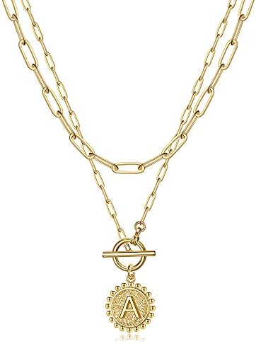 Gold Layered Initial Necklaces 