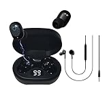 Fone Bluetooth 5.0 Preto Compatível com todos os aparelhos confortável e carregamento rápido + Fone com Fio P2 - Kit 2 em 1