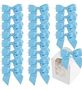 LiBongTa 36 PCs 4.5 Inch Blue Bow Grosgrain Ribbon Bows for Gift Wrapping, Gift Bows for Presents...