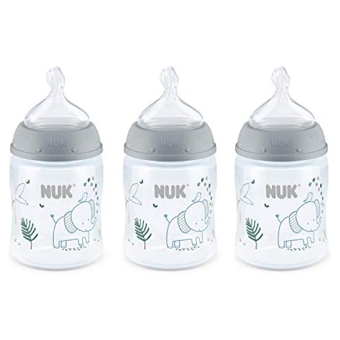 NUK Smooth Flow Anti Colic Baby Bottle, Elephant, 5 Ounce (3 Pack) Cover