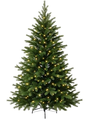 VIVANNO Künstlicher Weihnachtsbaum beleuchtet LED Premium Nordmanntanne 180 cm