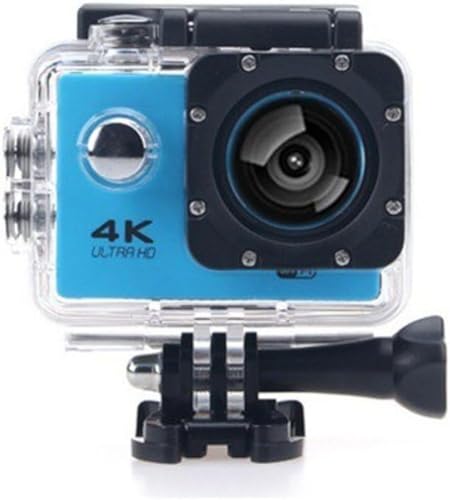 JuneSun アクションカメラ 小型 4K ウェアラブルスポーツ 外部マイク リモコン EIS手ブレ補正 IPS液晶画面 30fps 20MP 30m強力防水 2インチ バイク・自転車・車に取付可能 (ブルー)