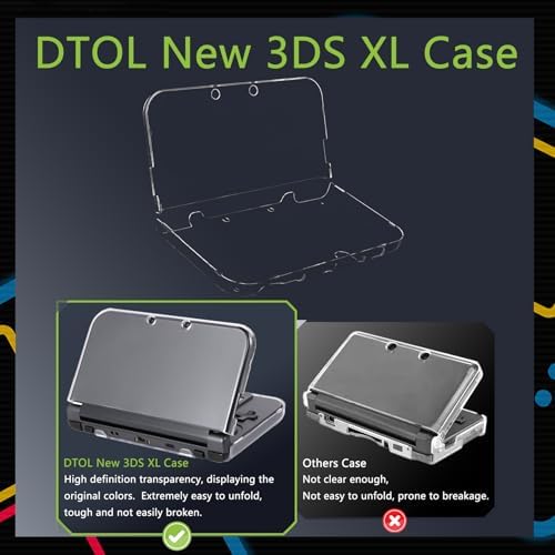 DTOL 새로운 3DS XL 케이스 - 울트라 클리어 크리스탈 투명 하드 쉘 보호 케이스 커버 스킨 쉘 2015 뉴 닌텐도 3DS LL 용 — 사진 3