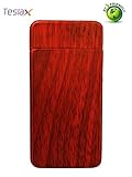TeslaX Electric Dual Arc Marble and Wood Grain Tesla USB Rechargeable Cigarette Camping Hiking Flameless Windproof Eco-Friendly Souvenir Lighter (Dragon)