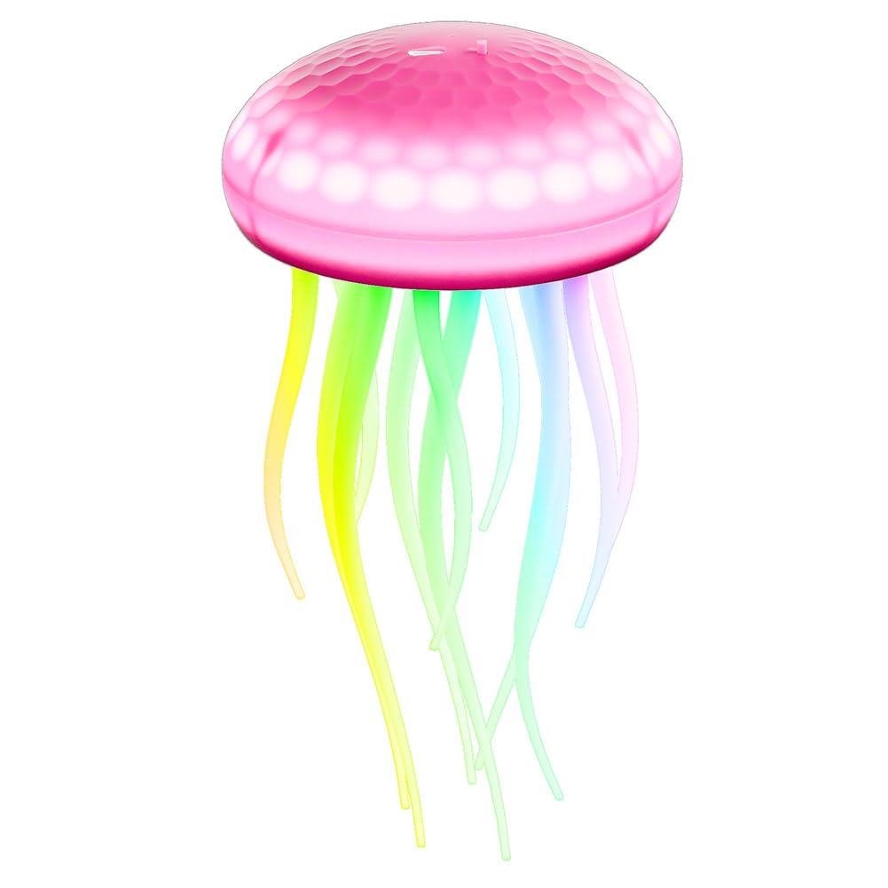 Hanging Jellyfish Lamp with Voice Activated, LED Jellyfish Table Lamp with Type-C Charging, 5 Colors Mood Light Nightlight for Bedroom Home Office Desktop Decoration