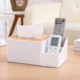 Happy Home Tissue Box Napkin Holder, Multifunctional Napkin Case with Storage Facial Tissue Box for Dining Room, Kitchen and Home Décor (Large)
