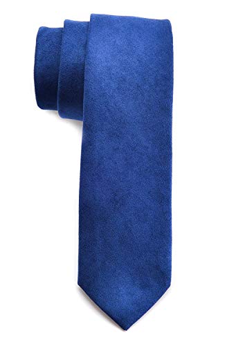 Ctskyte Men's Solid Color Skinny Ties Causal Wool Cashmere Blend Slim cut Formal Necktie, Royal Blue, One size