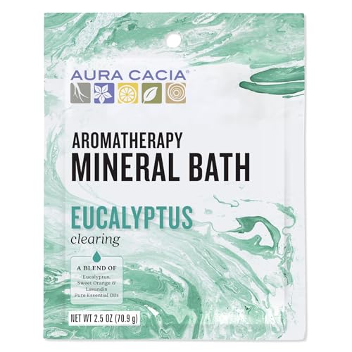 Aura Cacia Aromatherapy Mineral Bath, Clearing Eucalyptus, 2.5 Ounce Packet (Pack of 3)