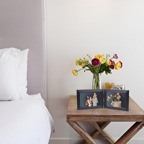 Giftgarden 4x6 Double Picture Frame with HD Plexiglass Display Horizontal 4 by 6 Photo, Hinged Folding Frame for Tabletop Standing, Black by Giftgarden - Image 6
