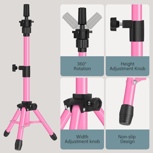 image for AliLeader 25 Inch Mannequin Head Stand Tripod for Mannequin Head Wig S