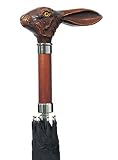 Concord Global Trading Jack Rabbit Handle Beechwood Italian Self Opening Umbrella with Sheath