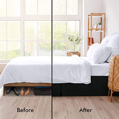 Utopia Bedding Full Bed Skirt - Soft Quadruple Pleated Ruffle - Easy Fit With 16 Inch Tailored Drop - Hotel Quality, Shrinkage And Fade Resistant (Full, Black) #TOP2