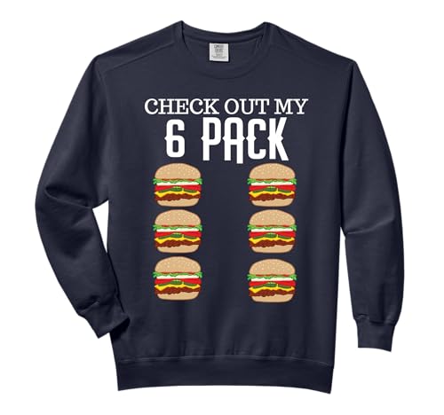 Check Out My Six Pack Hamburger Abs Cheeseburger Gag Gift Comfort Colors Adult Sweatshirt