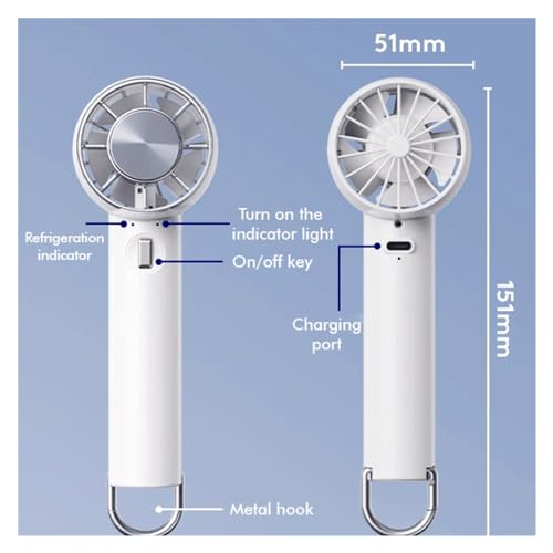 Ventilateur portatif sans lame semi-conducteur blanc USB