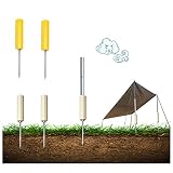 Tent Poles Holders,Sturdy Pole Anchor with Spike for Sunshade, Flag,Perfect for Camping Fly Tarps Ro