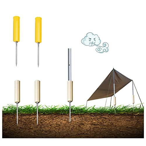 Tent Poles Holders,Sturdy Pole Anchor With Spike For Sunshade, Flag,Perfect For Camping Fly Tarps Rods,Trekking Poles (Set A) #TOP4