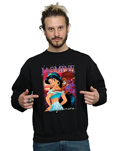 Image of Disney Men's Aladdin Princess Jasmine Montage Sweatshirt Black X-Large