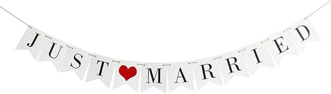 Rustic Vintage "Just Married" Banner for Wedding Decor