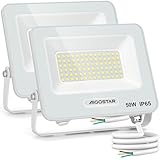 ULTRA-LUMINOSITÉ ET ÉNERGÉTIQU: Ce aigostar projecteur LED extérieur adopte une puce LED de haute qualité et dernière technologie de patch,pour offrir un éclairage plus lumineux (50W) pouvant atteindre 4500 lumens.Il peut remplacer l'ampoule à incandescence traditionnelle de , économisant plus de 85% d'énergie sur votre facture d'électricité
