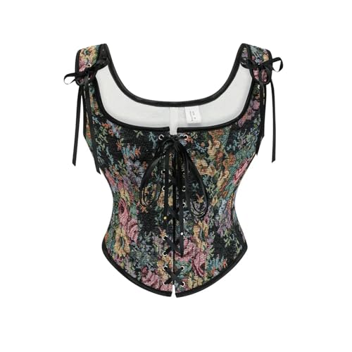 Corset bleu rétro moulant en taille XL pour femme