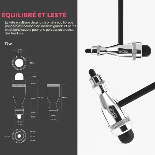 MDF Instruments - Tromner - Marteau à réflexes, avec Pinceau Intégré et Poignée HPD Légère - Noir (MDF555P-11) – vue 8
