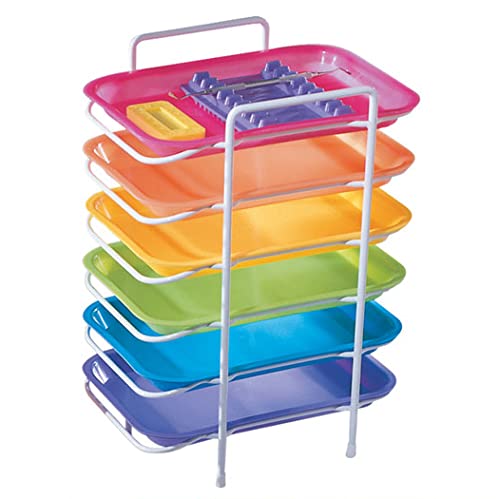 Plasdent 300FMS-6 Flat Tray Size F Mini Neon Pink 9 5/8 X 6 5/8 X 7/8