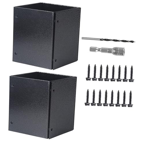 Lot de 2 protections de poteau en acier inoxydable réglables pour clôture Gatuida